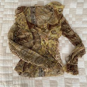 Roberto Cavalli 100% silk Y2k blouse